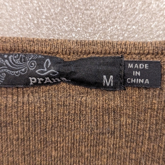 Prana🤎 Bryce Bluff Midi Faux Wrap Sweater Dress in Camel Sz Medium. - Picture 4 of 11